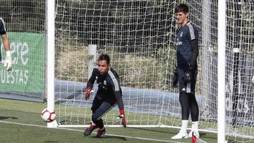 Keylor y Courtois, en un entrenamiento del Real Madrid.