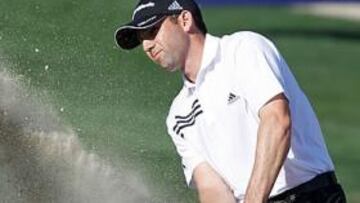 <b>DESDE EL BÚNKER. </b>Sergio García, ayer en el torneo de Dubai.