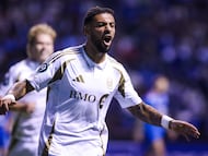Denis Bouanga celebrates his goal 1-1 of Los Angeles during the Quarter Finals second leg match between Cruz Azul and Los Angeles FC as part of the CONCACAF Champions Cup 2026, at Cuauhtemoc Stadium, on April 14, 2026 in Puebla, Mexico.