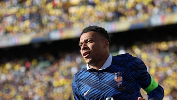 Mbappé, durante el amistoso contra Colombia.