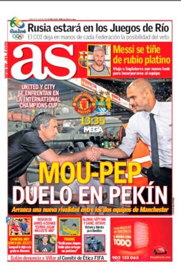 Las portadas de AS de julio