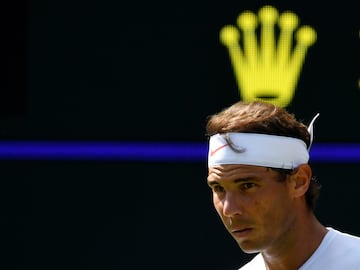 'El Rey' durante un partido frente al israelí Dudi Sela en Wimbledon 2018.