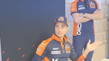 Dani Pedrosa en la sala de prensa de Jerez.