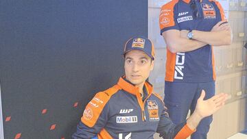 Dani Pedrosa en la sala de prensa de Jerez.