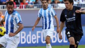 <b>TITULAR. </b>Elustondo dispara a puerta en el partido ante el Málaga del domingo pasado.