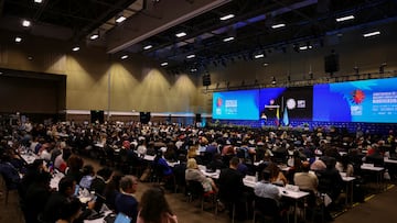 Colombian President Gustavo Petro speaks at the opening of the 16th United Nations Biodiversity Summit in Cali, Colombia October 20, 2024. REUTERS/Luisa Gonzalez