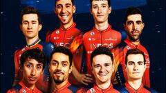 Cartel promocional del equipo Ineos Grenadiers para el Tour de Francia 2023 con Egan Bernal, Daniel Felipe Martínez, Omar Fraile, Jonathan Castroviejo y Carlos Rodríguez entre otros.