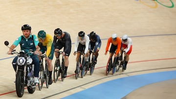 Kevin Quintero, eliminado en cuartos de final del Keirin en París 2024.