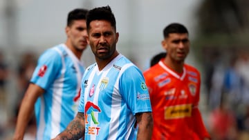 Futbol, Magallanes vs Cobreloa.
Cuartos de final, Copa Chile 2022.
El jugador de Magallanes Luis Jimenez es fotografiado durante el partido de ida de los cuartos de final de la Copa Chile contra Cobreloa disputado en el estadio Municpal de Sanbernardo en Santiago, Chile.
23/09/2022
Andres Pina/Photosport
Football, Magallanes vs Cobreloa.
2022 Copa Chile Championship Round of eight.
Magallanes player Luis Jimenez is pictured during the first leg match of the Copa Chile Championship against Cobreloa held at the Municipal de San Bernardo stadium in Santiago, Chile.
23/09/2022
Andres Pina/Photosport