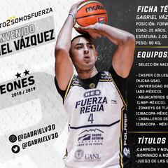 Fuerza Regia sumó a Gabriel Vázquez a su plantilla