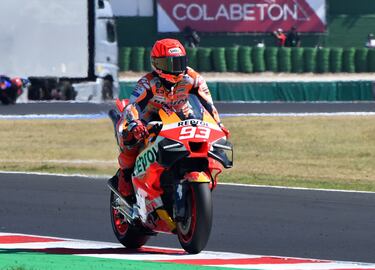 Marc Márquez durante la carrera del domingo en el GP de San marino. El hexacampeón del mundo en MotoGP terminó en séptima posición.