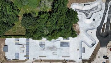 El Skatepark de A Ca&ntilde;iza (Pontevedra, Galicia), visto desde el aire, el 25 de mayo del 2023. 