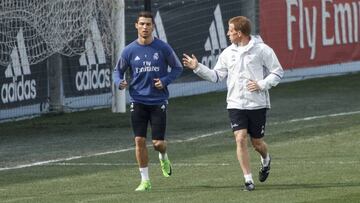 Ronaldo no entrenó y es duda para el partido frente al Eibar