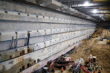 Las obras en las entrañas del estadio. 