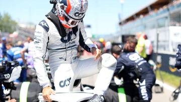 Gasly se prepara en la parrilla de salida del GP de Canad¨¢ de F1.