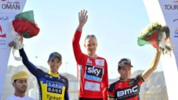 Froome, con Contador y Evans en el podio.