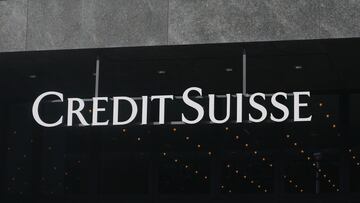 A view shows logo of Swiss bank Credit Suisse in front of an office building in Zurich, Switzerland March 16, 2023. REUTERS/Denis Balibouse