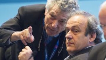 Villar y Platini, ayer en Viena durante el Congreso de UEFA .