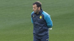 Javier Calleja, entrenador del Villarreal, en un entrenamiento.