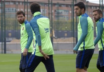 Leo Messi, Luis Suárez y Jordi Alba