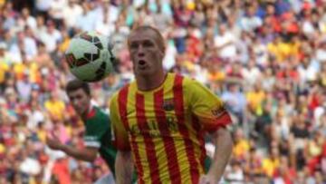 Mathieu, durante el partido.