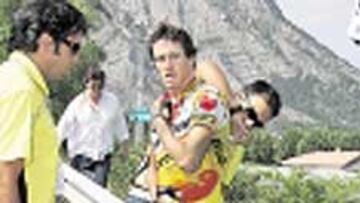 Cañada, tras caerse ayer.