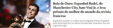 The worldwide reaction to Rodri’s Ballon d’Or as Vini Jr misses out