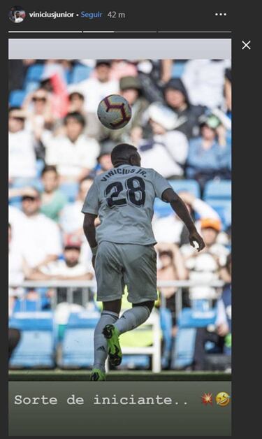 Vinicius habla de su 'espaldinha': "La suerte del principiante"