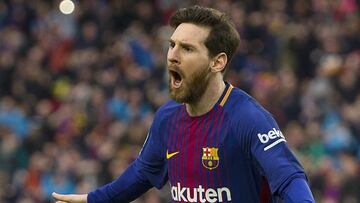 Messi celebra un gol. 