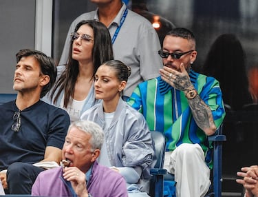 Valentina Ferrer y J. Balvin asisten a la final individual masculina de tenis entre el italiano Jannik Sinner y el español Carlos Alcaraz.