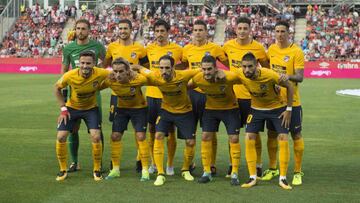 El once del Atl&eacute;tico en Girona. 