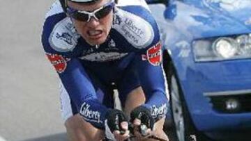 <b>MANTIENE EL LIDERATO.</b> El kazako sigue primero en la general tras su gran actuación en la contrarreloj individual del martes.