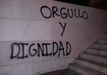 Las pintadas en el estadio de la UD Las Palmas.