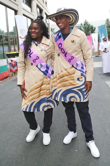 Atuendo de la delegación colombiana en la inauguración de los Juegos Olímpicos París 2024.