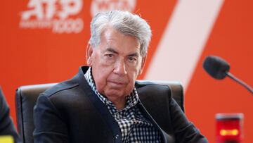 El extenista Manolo Santana, durante la presentaci&oacute;n del Mutua Madrid Open 2019.
 