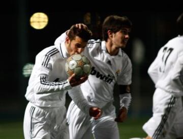 Jesé tras marcar con las categorías inferiores del Real Madrid ante el Atlético de Madrid en 2009.
