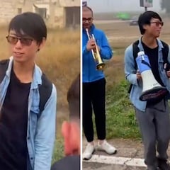 Un peregrino chino se lleva la sorpresa de su vida al pasar por un pueblo de Burgos