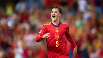 Gavi, en el encuentro de la selección ate la República Checa de la Nations League.