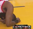 Harden se llevó un manotazo en los ojos que le dejó en el suelo