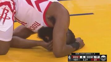 Harden se llevó un manotazo en los ojos que le dejó en el suelo