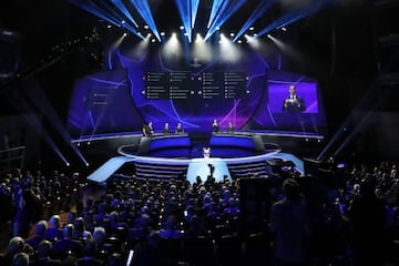 UEFA Champions League football group stage draw ceremony in Monaco.