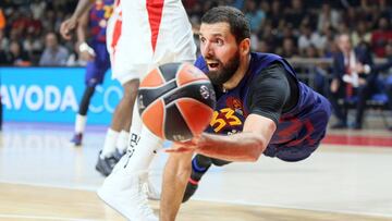 Nikola Mirotic, frente al Estrella Roja en Belgrado en un partido de la Euroliga.