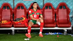 DOHA, QATAR - DECEMBER 17: Jawad El Yamiq of Morocco looks dejected after the team's 1-2 defeat in the FIFA World Cup Qatar 2022 3rd Place match between Croatia and Morocco at Khalifa International Stadium on December 17, 2022 in Doha, Qatar. (Photo by Michael Regan - FIFA/FIFA via Getty Images)