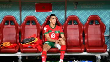 DOHA, QATAR - DECEMBER 17: Jawad El Yamiq of Morocco looks dejected after the team's 1-2 defeat in the FIFA World Cup Qatar 2022 3rd Place match between Croatia and Morocco at Khalifa International Stadium on December 17, 2022 in Doha, Qatar. (Photo by Michael Regan - FIFA/FIFA via Getty Images)