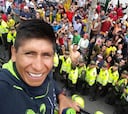 Nairo Quintana presume de Vuelta por las calles de Bogotá