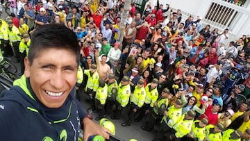 Nairo Quintana feliz por su recibimiento en Bogotá