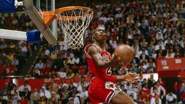 SEATTLE - 1987: Michael Jordan #23 of the Chicago Bulls goes for a dunk during the Slam Dunk Competition, part of the 1987 NBA All-Star Weekend at the Kingdome in Seattle, Washington. NOTE TO USER: User expressly acknowledges and agrees that, by downloading and/or using this Photograph, User is consenting to the terms and conditions of the Getty Images License Agreement. Mandatory copyright notice: Copyright 1987 NBAE (Photo by Andrew D. Bernstein/NBAE/Getty Images)