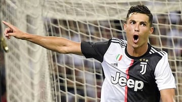 Cristiano Ronaldo celebrando un gol con la Juventus.
