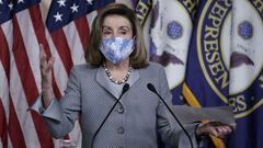 La presidenta de la C&aacute;mara de Representantes, Nancy Pelosi, dem&oacute;crata de California, ofrece una conferencia de prensa en el Capitolio en Washington, el jueves 29 de octubre de 2020.