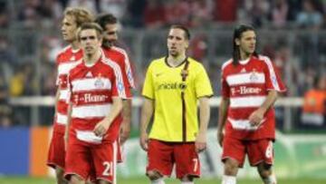 Ribery, en el enfrentamiento ante el Barça en 2009.